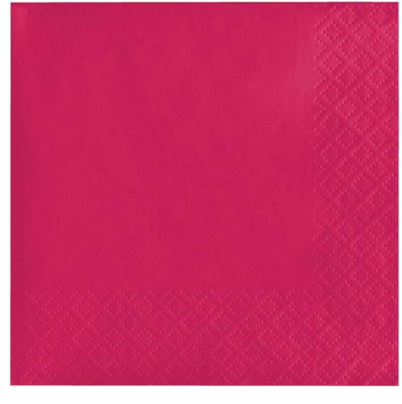 Creative Converting Touch of Color 2-Ply 50 Count Paper Beverage Napkins, Hot Magenta
