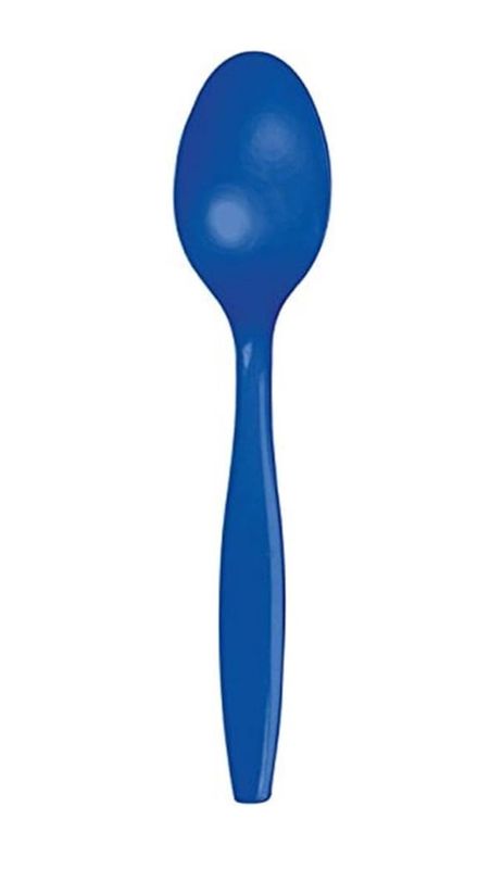 24 Count Touch of Color Plastic Spoons, Cobalt