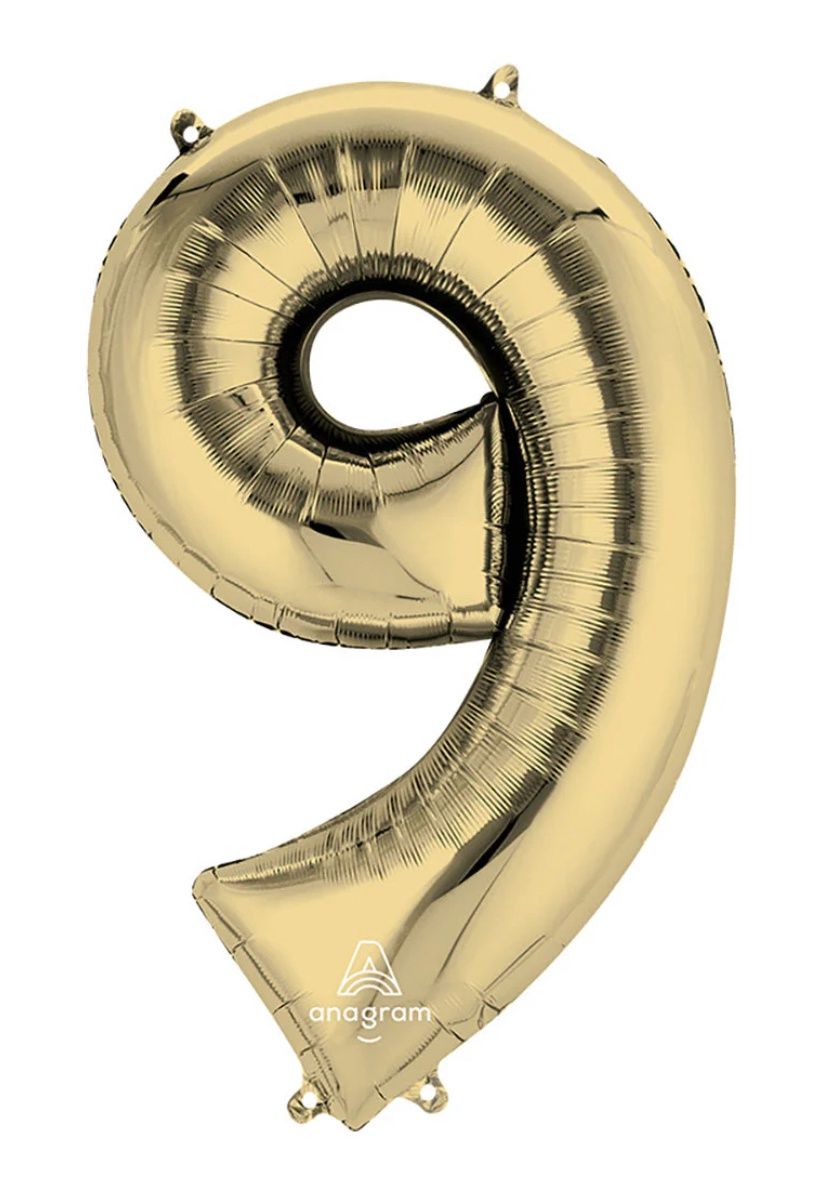 34 inch NUMBER 9 - ANAGRAM - WHITE GOLD