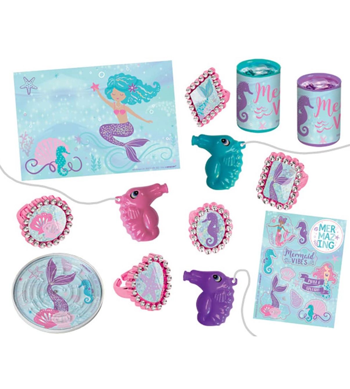 Amscan Mega Mix Value Pack Mermaid Party Favor Set | Multicolor
