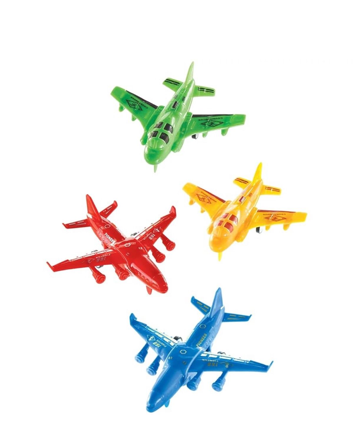 Pullback Plastic Plane Toys - 3.74&quot; x 2.95&quot; x 1.38&quot; | Assorted Colors | Pack of 12
