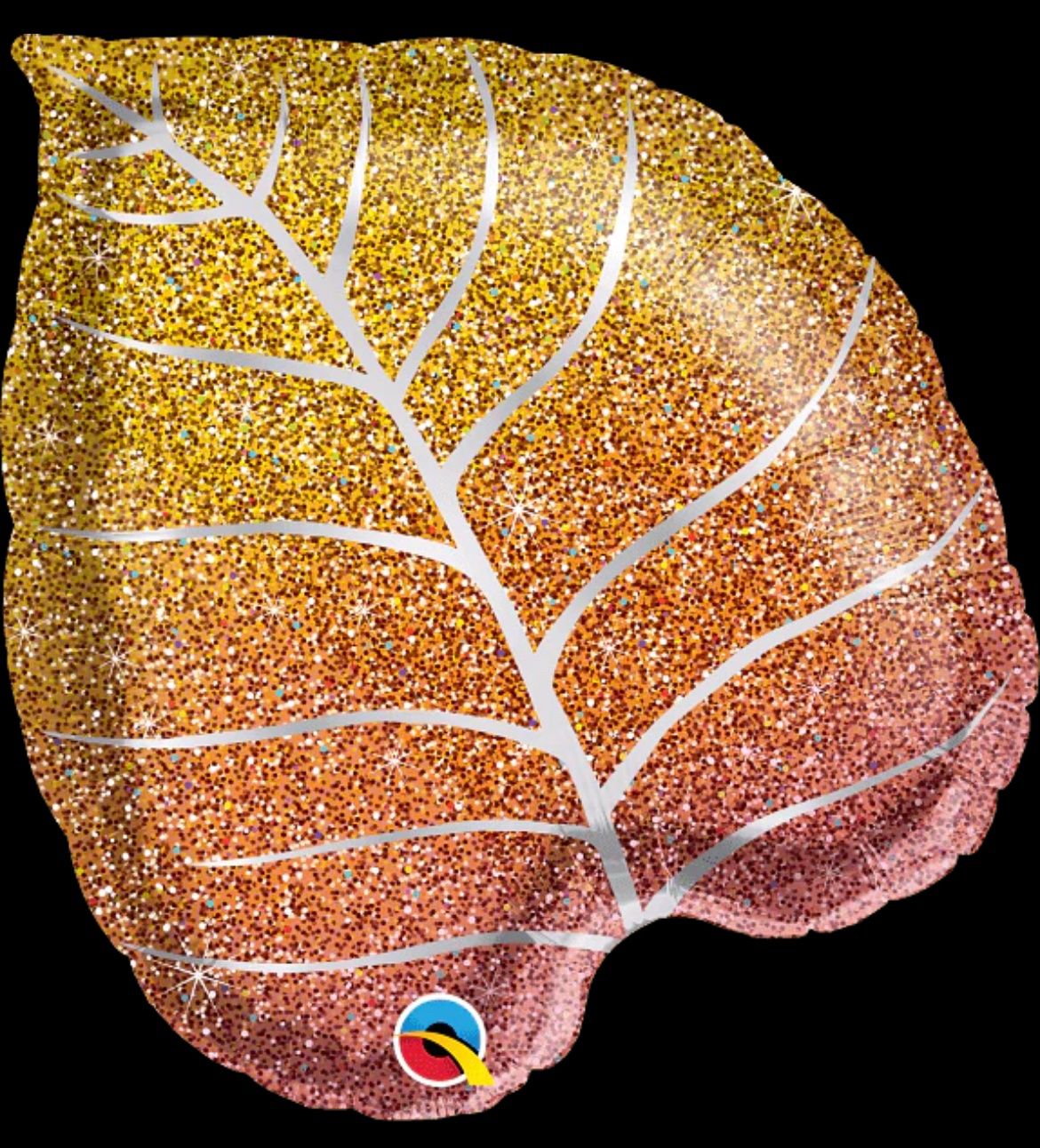 Fall Glittergraphic Ombre Leaf 21″ Balloon