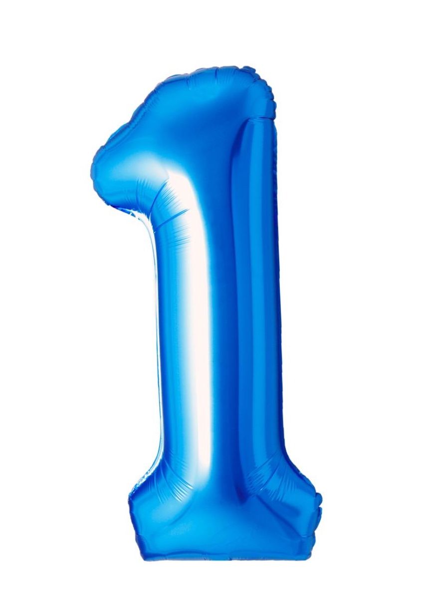 34" Blue Number 1 Airise Balloon