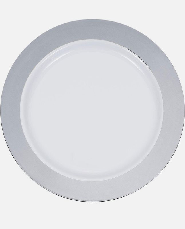 Sensations Silver Plastic Dessert Plates, 7.5&quot;, 10 Ct