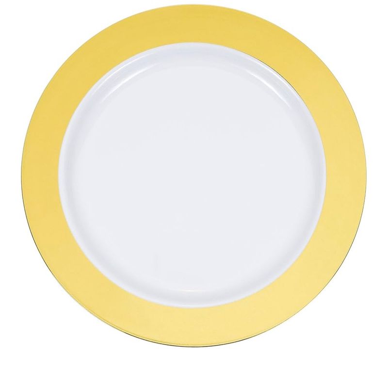 Creative Converting Gold Rim Dinner Plates, 10&quot;