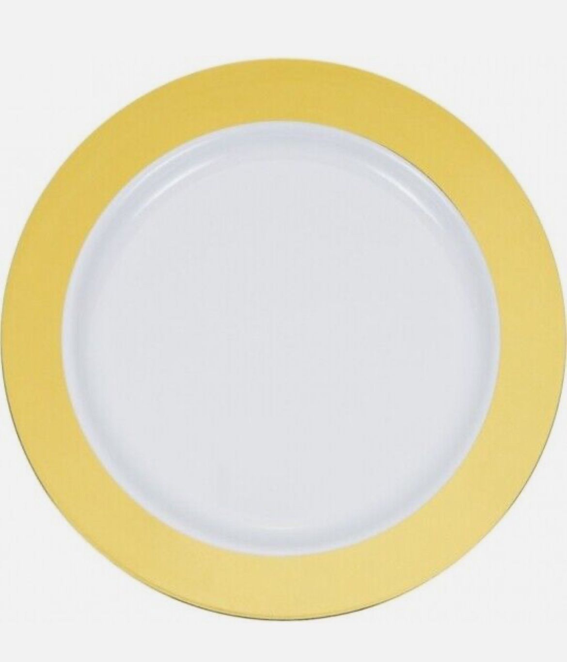 Sensations 9 Inch Gold Rim Plastic Dinner Plates 10 Pack Elegant Tableware