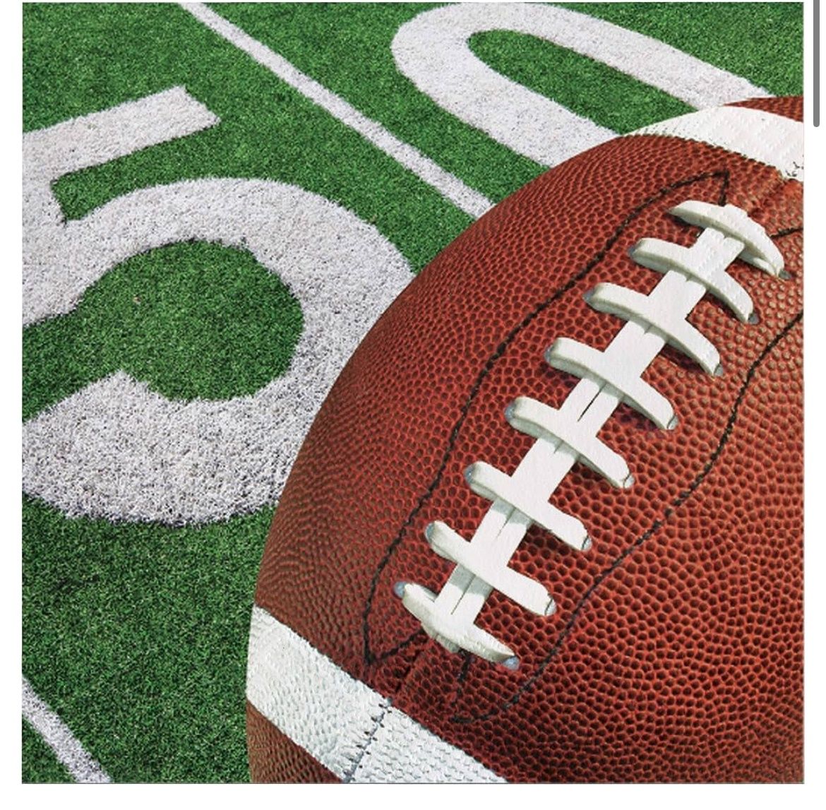 Creative Converting Football Field Disposable Party Paper Napkins, 16 Count