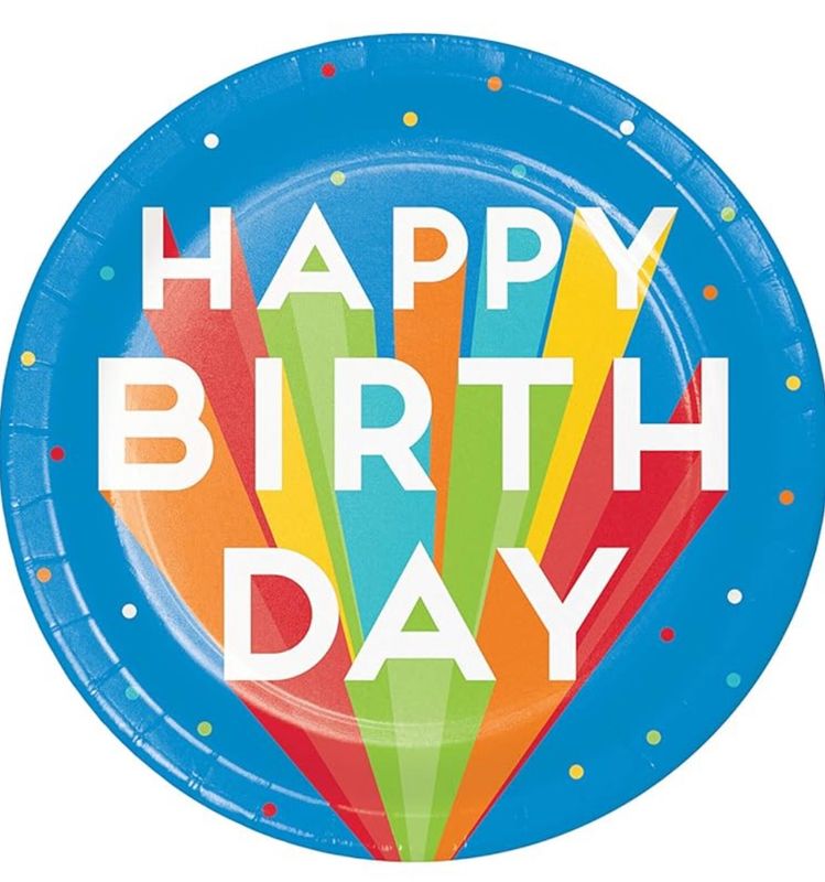 Happy Birthday Bash Paper Plates, 8 ct