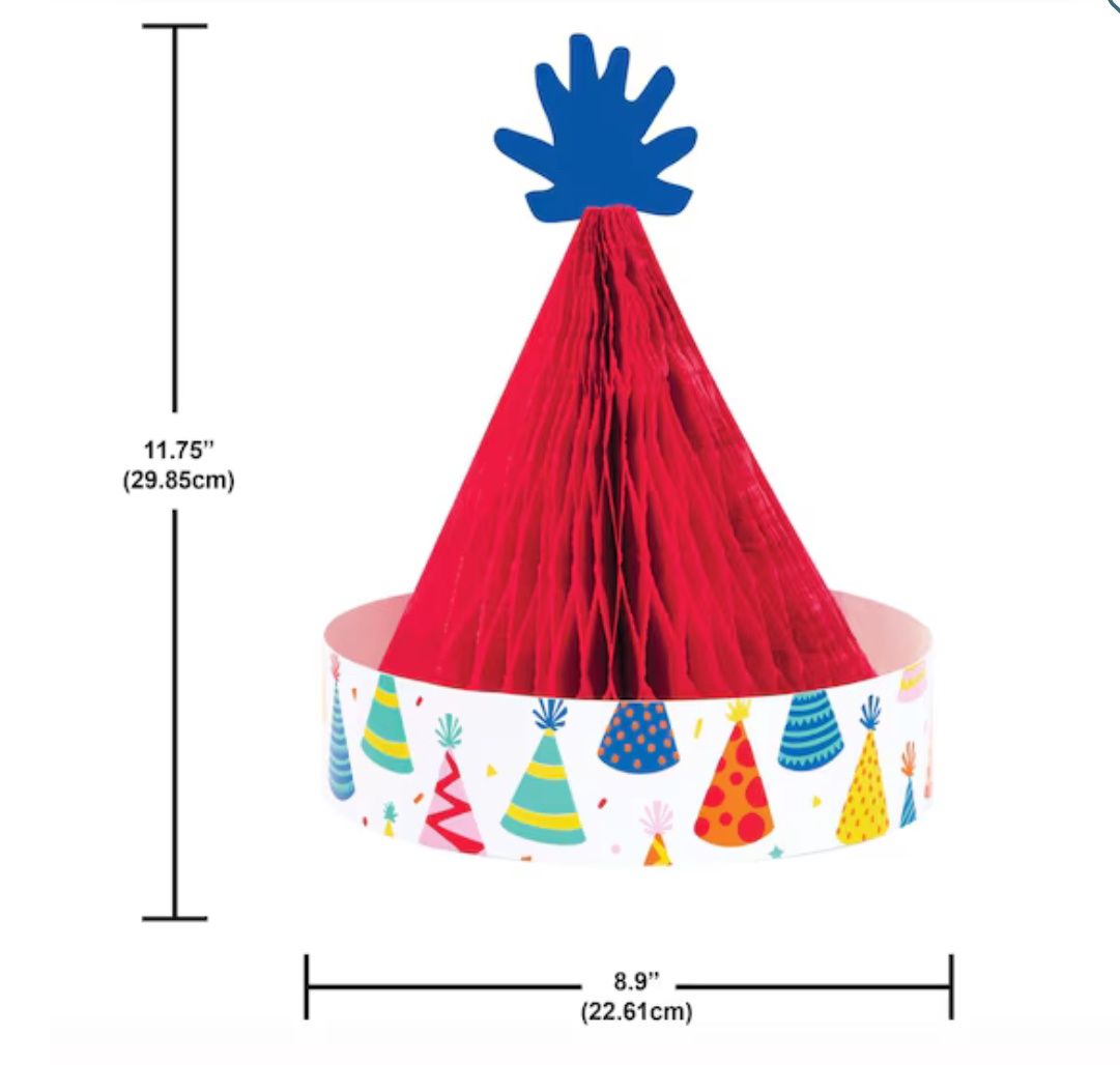 Hats Off Birthday Honeycomb Hat Centerpieces, 6PK