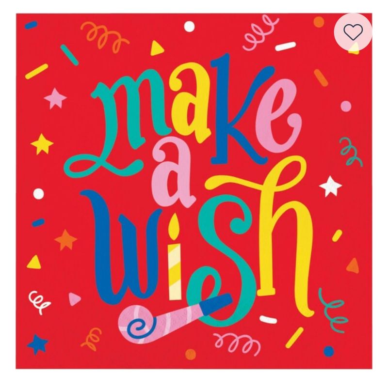 Hats Off Birthday &#39;Make a Wish&#39; Napkins, 16CT 