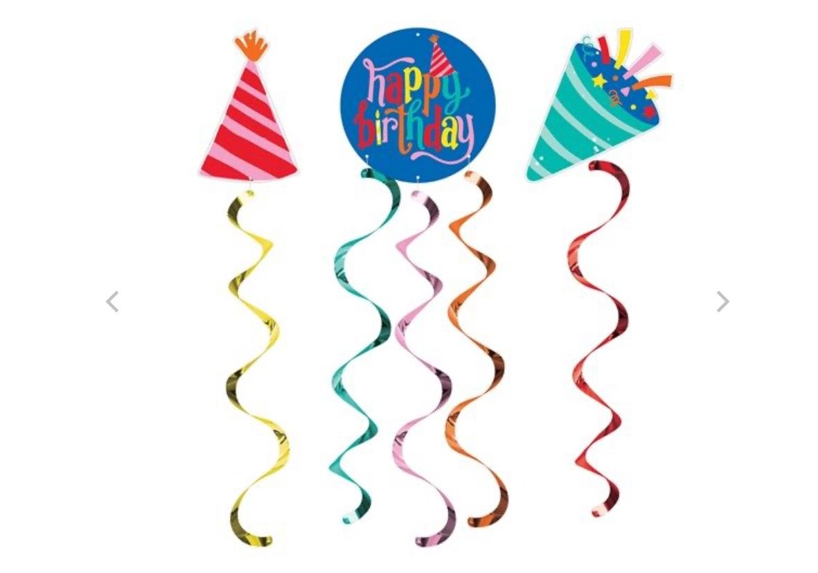 Hats Off Birthday Hanging Cutouts 3CT