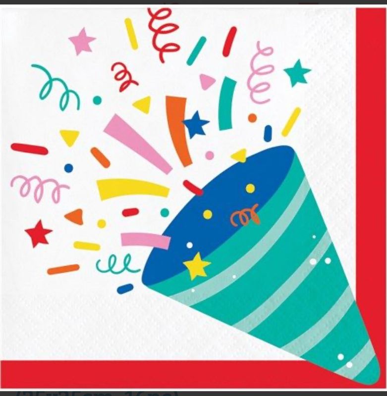 Hats Off Birthday Paper Beverage Napkin, 16/Pkg