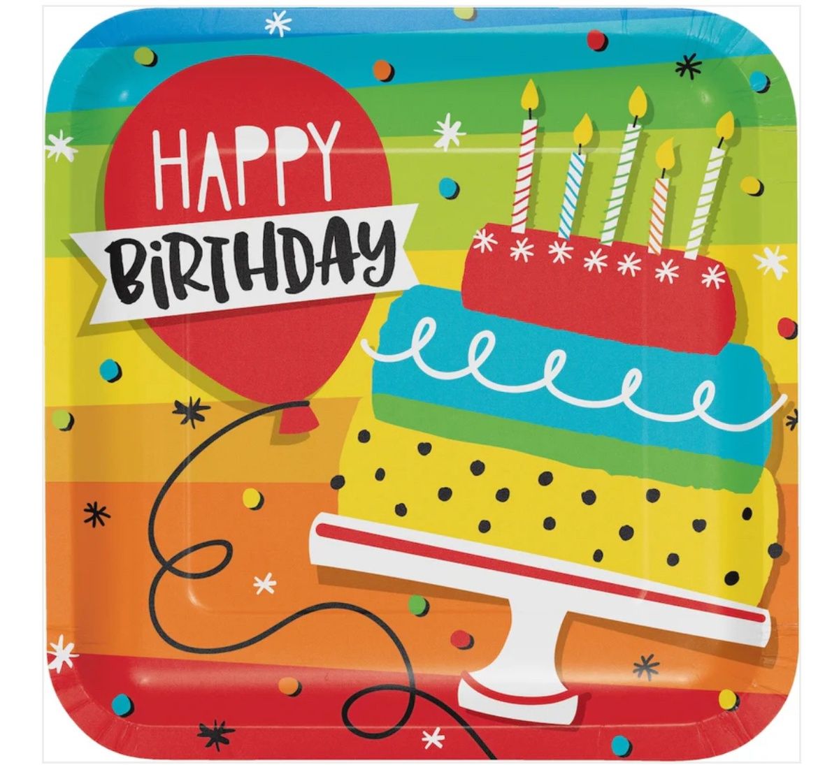 Hoppin&#39; Birthday Cake 9in Plates 8ct
