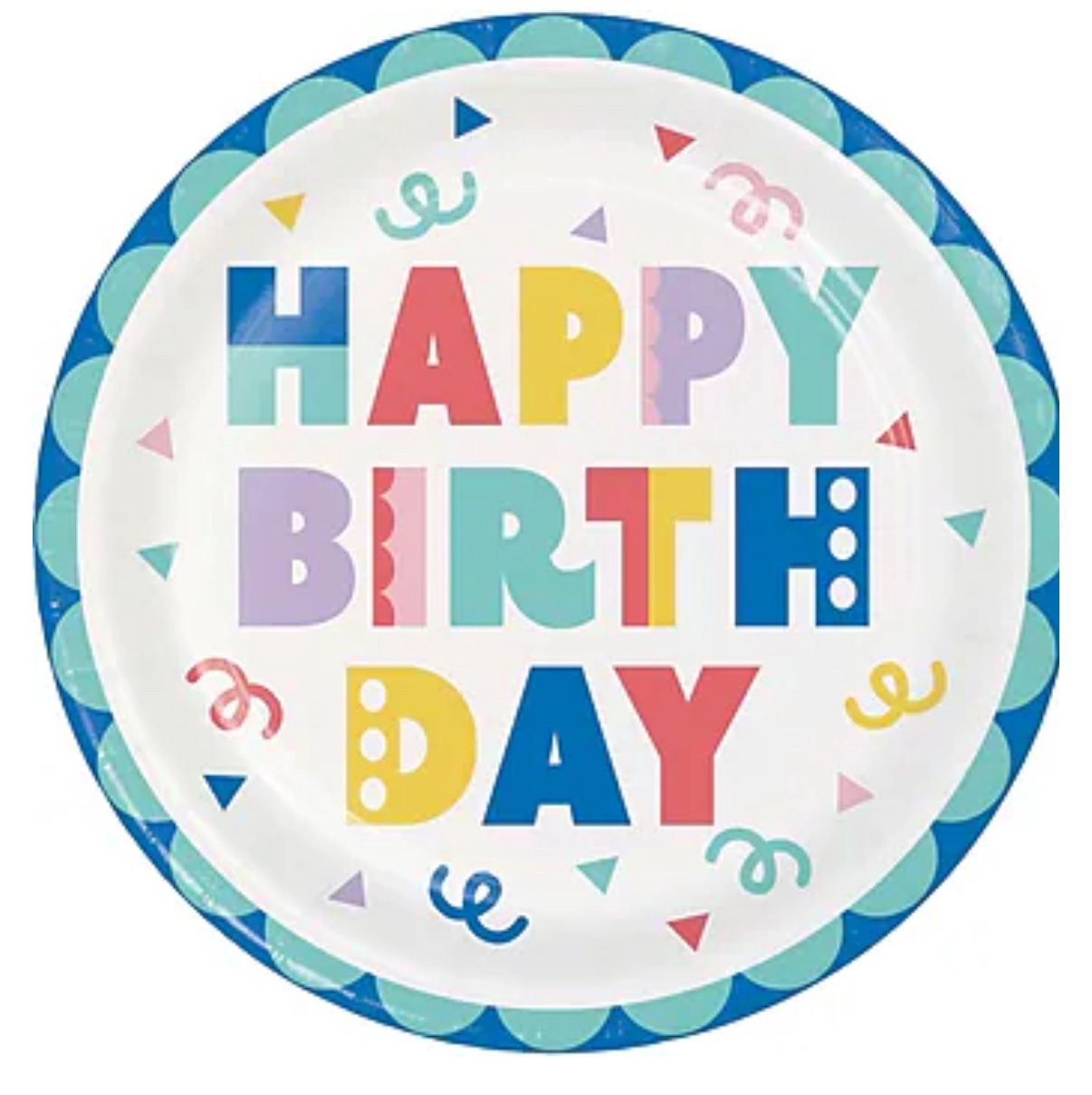 8CT Party Patterns Birthday Dinner Plates (9&quot;)