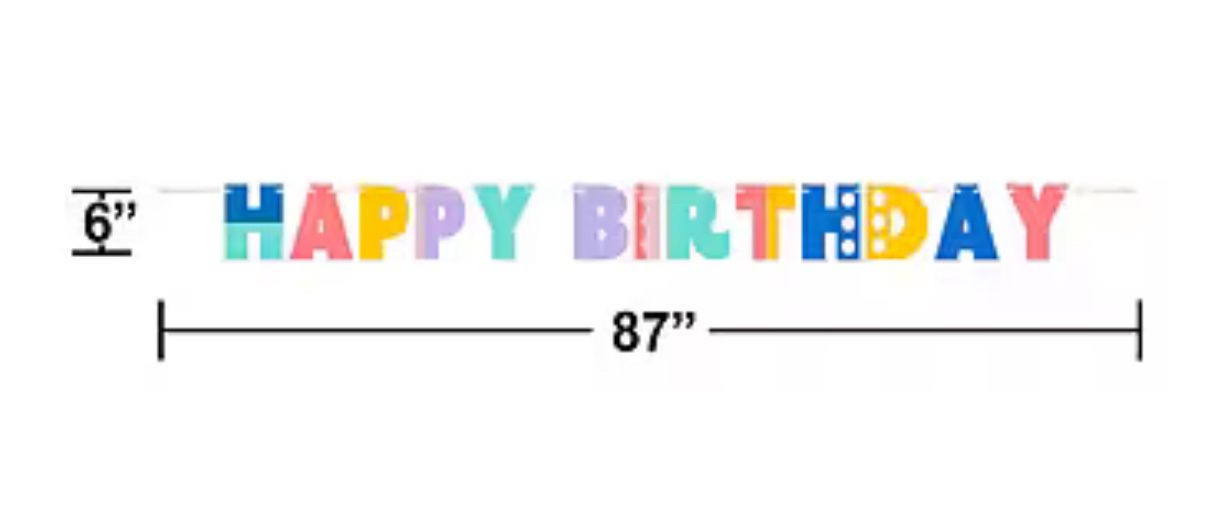 LETTER BANNER W/ RIBBO 5* × 87.2* (15,2cmx 221.5cm 12 cs/1 pkg