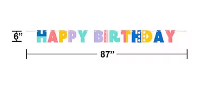 LETTER BANNER W/ RIBBO 5* × 87.2* (15,2cmx 221.5cm 12 cs/1 pkg
