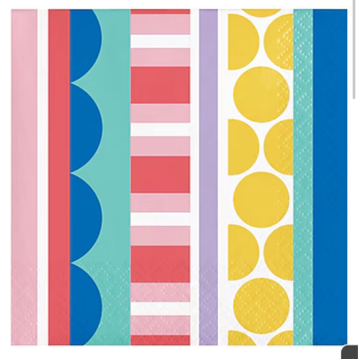 Creative Converting Party Patterns Napkins, Multicolored Beverage 16ct 2ply