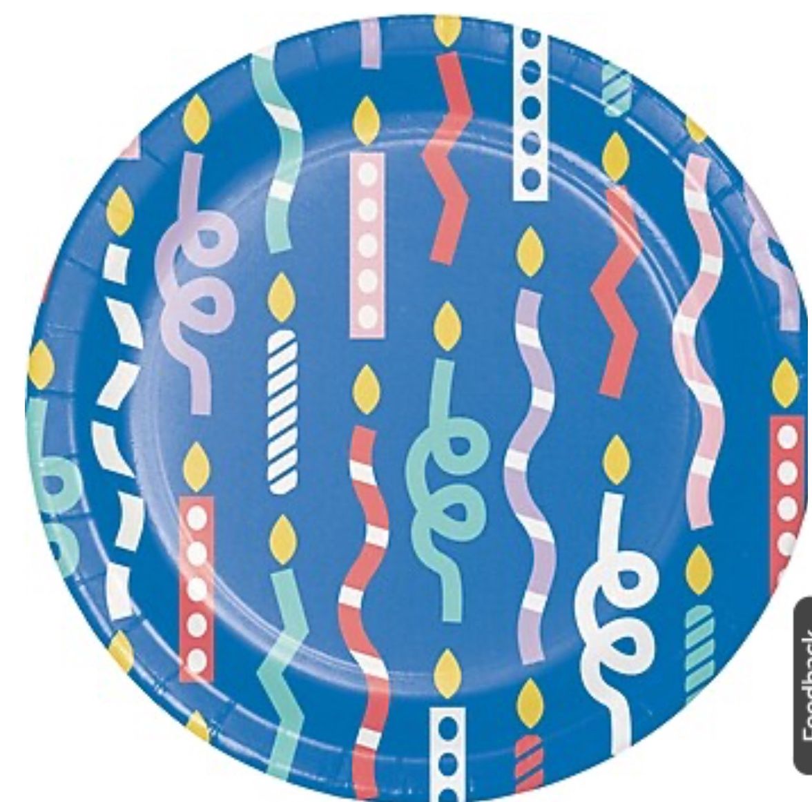 Creative Converting Party Patterns Birthday Candle Dessert Paper Plates 8ct
