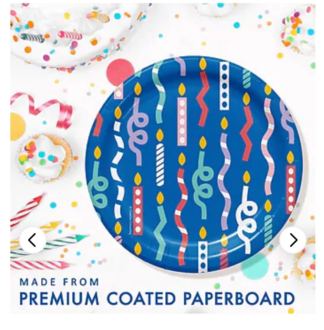 Creative Converting Party Patterns Birthday Candle Dessert Paper Plates 8ct