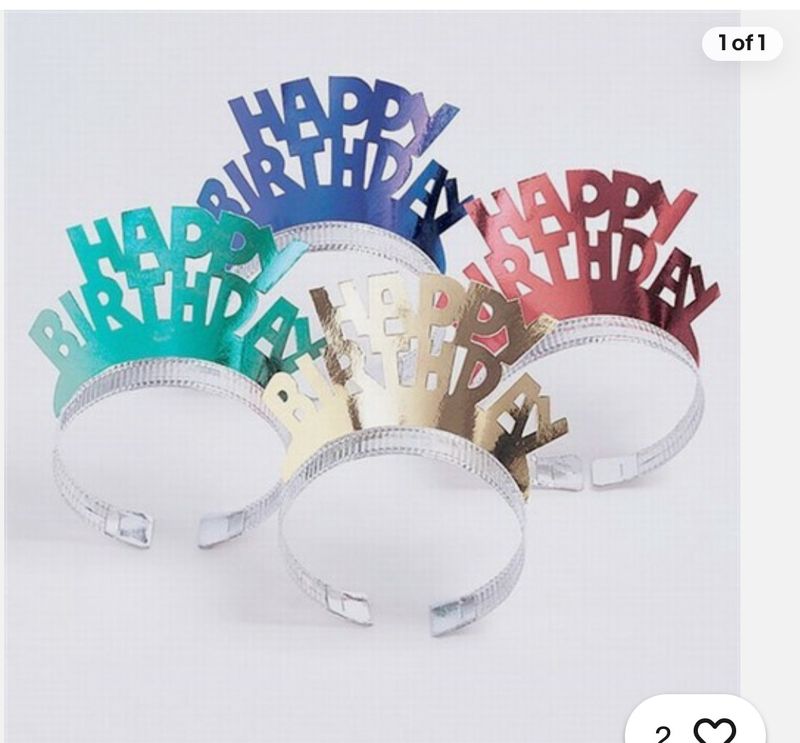 Happy Birthday Foil Tiaras 4 Per Pack Birthday Party Favors Supplies Decoration