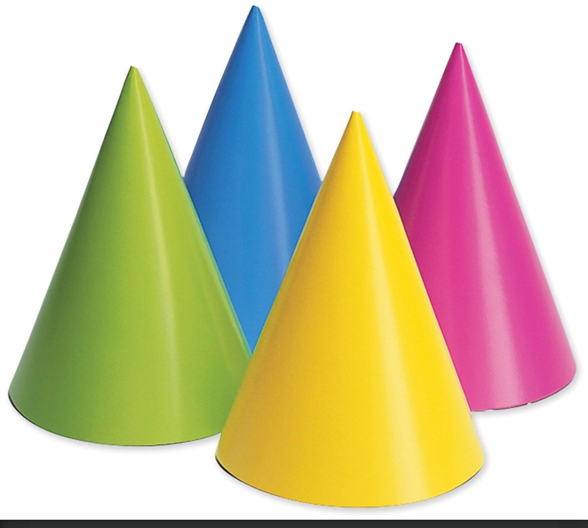 Creative Converting Party Hats 8/Pkg-Assorted Neon