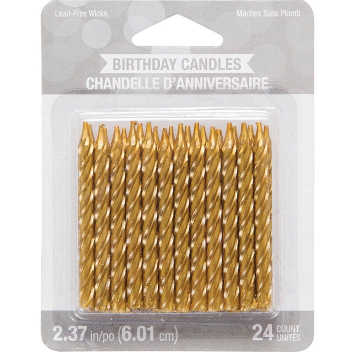 Wholesale Gold Birthday Candles, 24/Pkg