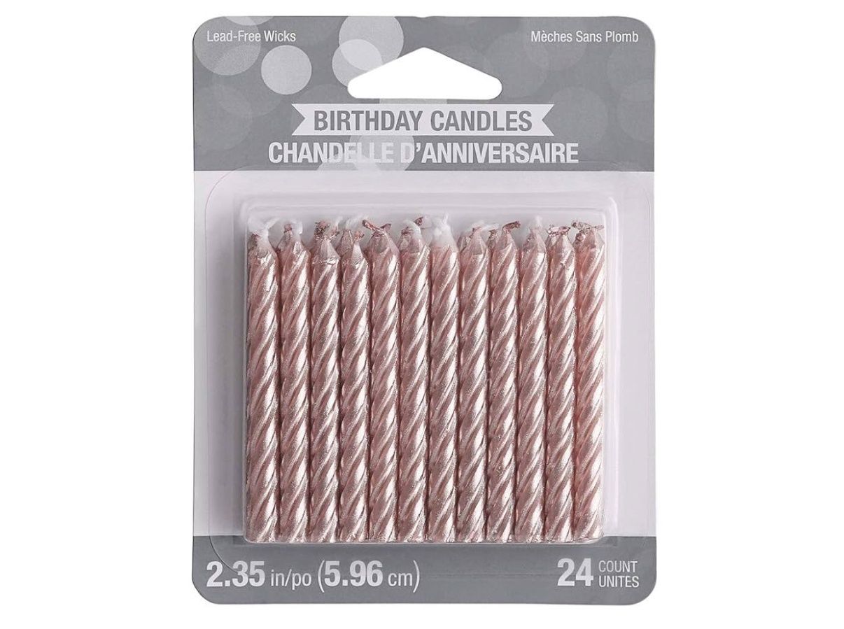 Rose Gold Metallic Spiral Candles