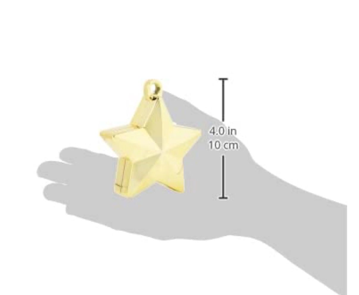 Gold Star Electroplated Balloon Weights (6 oz.) - Pack Of 1