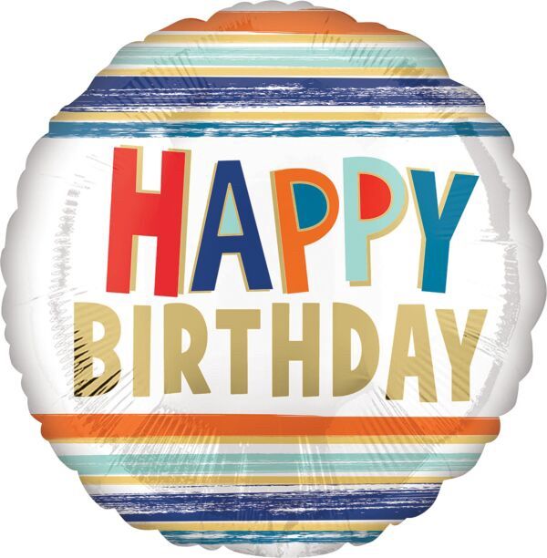 17&quot; Happy Birthday Letters and Stripes