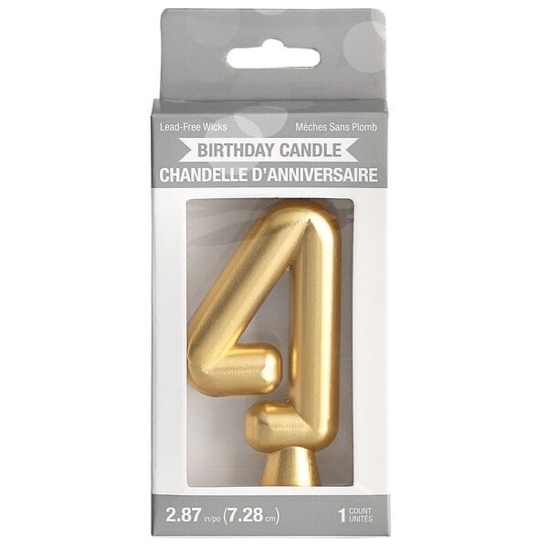 3" Gold "4" Candle