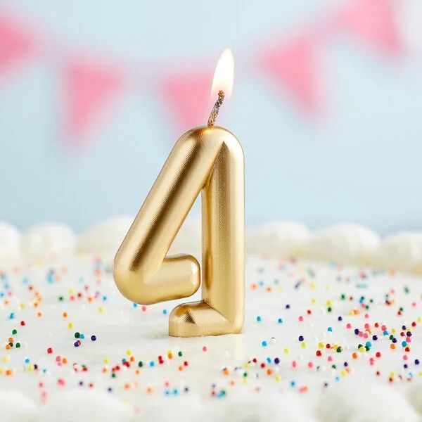 3&quot; Gold &quot;4&quot; Candle