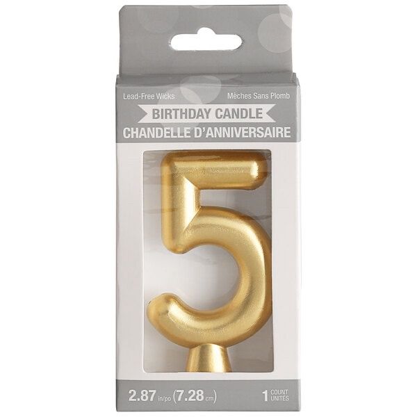 3" Gold "5" Candle
