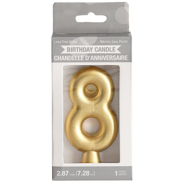 3" Gold "8" Candle