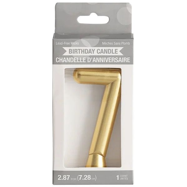 3" Gold "7" Candle