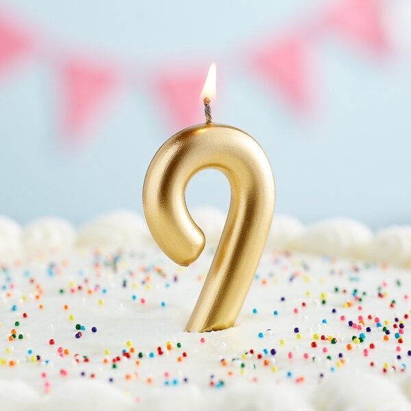 3&quot; Gold &quot;9&quot; Candle
