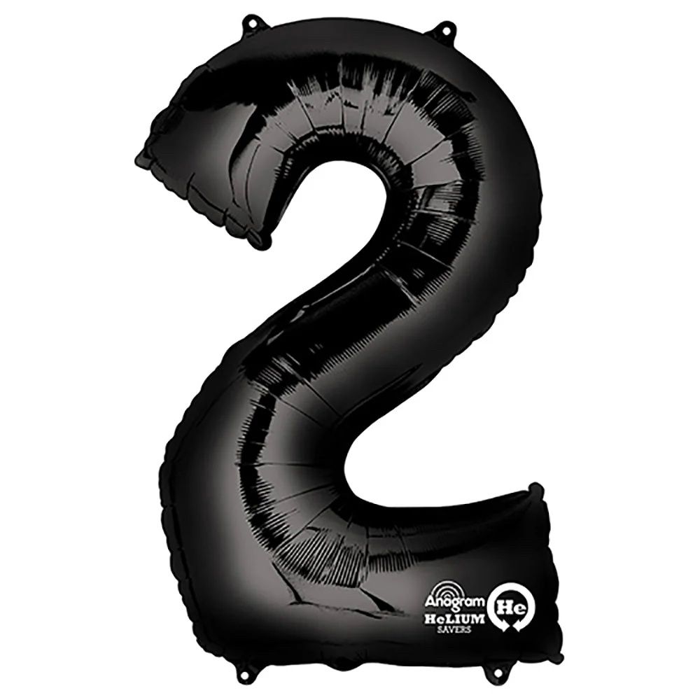 34 inch NUMBER 2 - ANAGRAM - BLACK