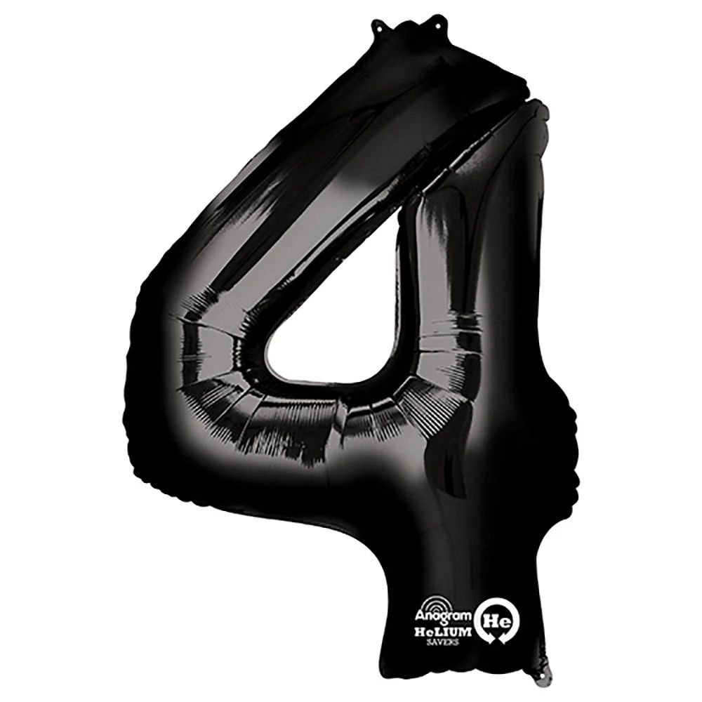 34 inch NUMBER 4 - ANAGRAM - BLACK