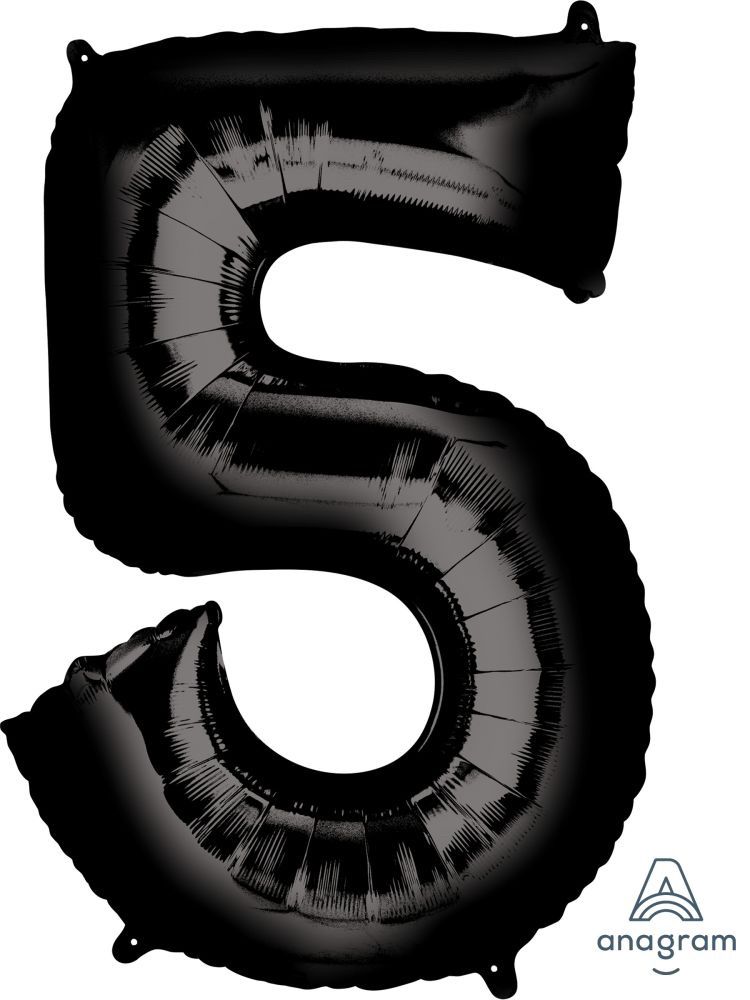 34 inch NUMBER 5 - ANAGRAM - BLACK