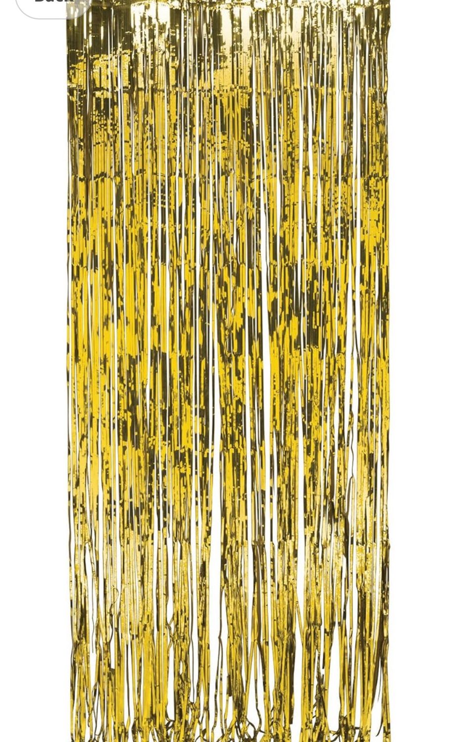 Creative Converting Foil Fringe Door Curtain, 3&#39; x 8&#39;, Gold