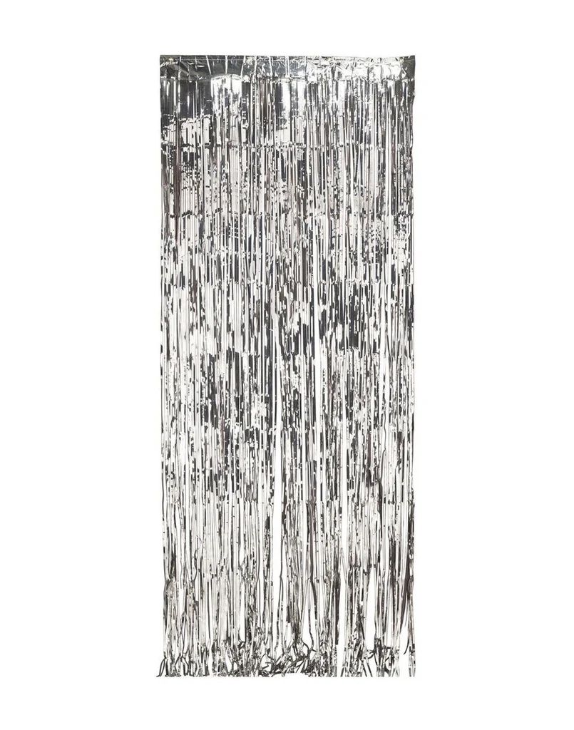 Creative Converting 8 x 3 ft. Silver Foil Door Curtain