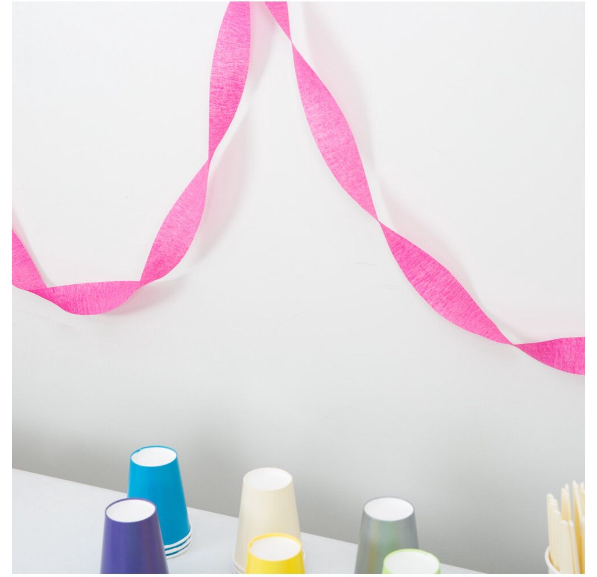 81' Hot Magenta Pink Streamer Paper - 1