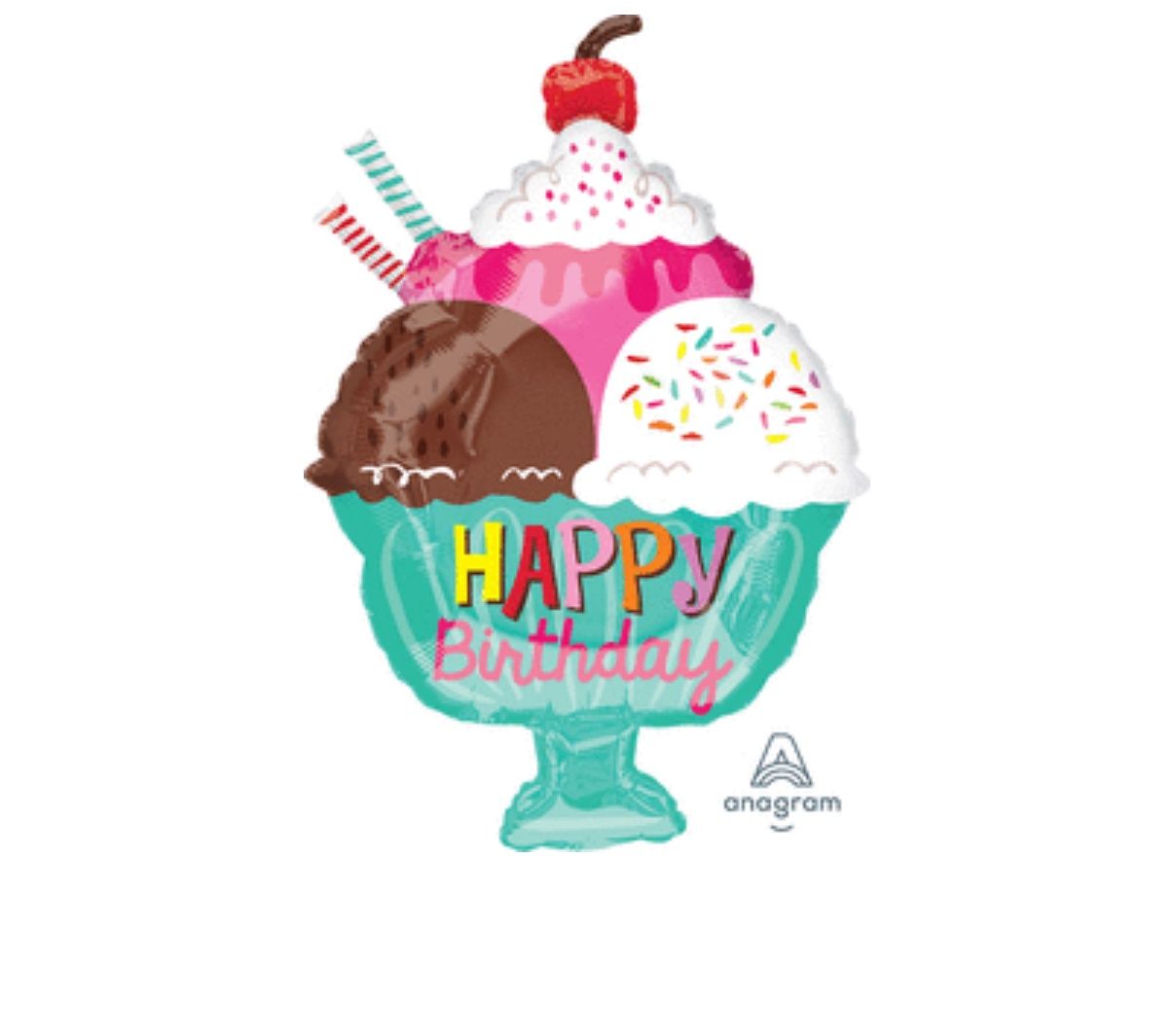 23&quot; Ice Cream Sundae Happy Birthday