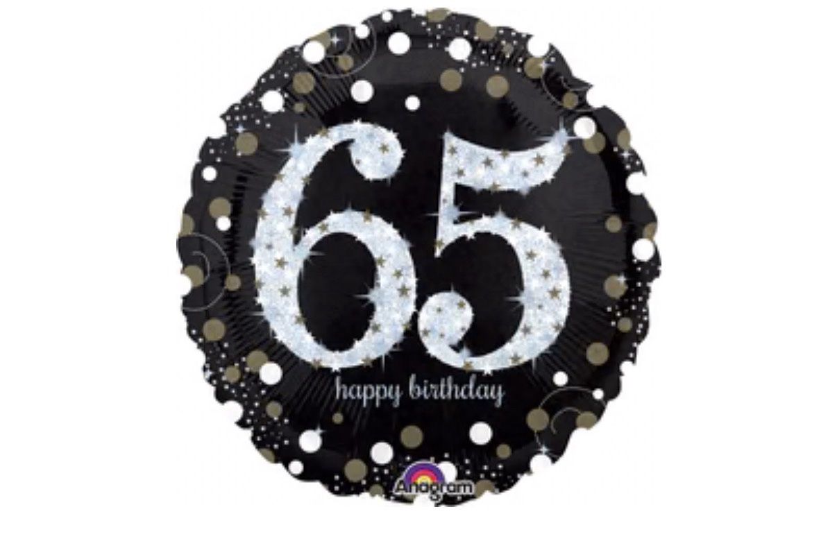 28&quot; Jumbo Sparkling Birthday 65 Balloon