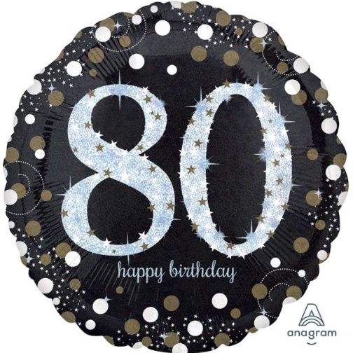 28″ 80th Sparkling Birthday – Foil Balloon