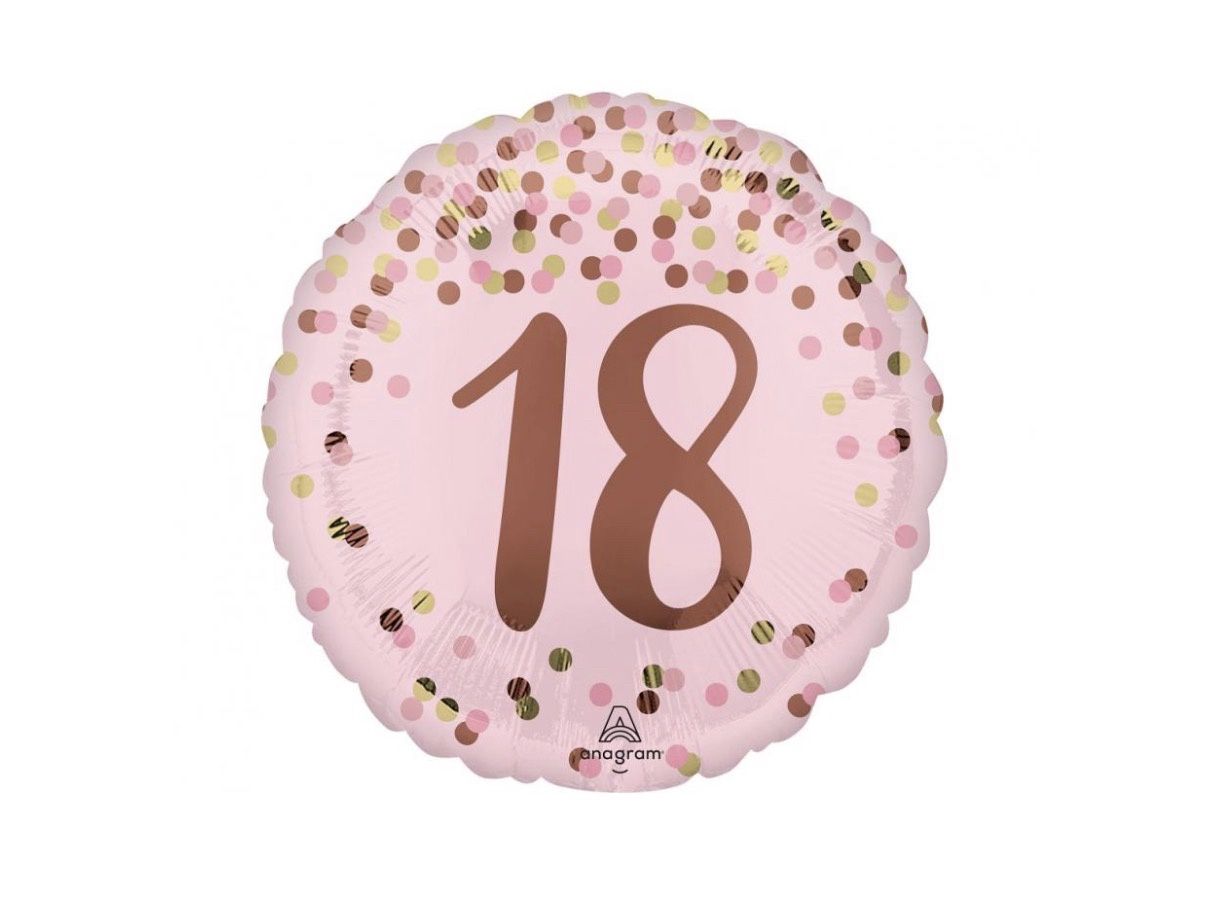 18&quot; PRETTY PINK HAPPY 18th BALLOON