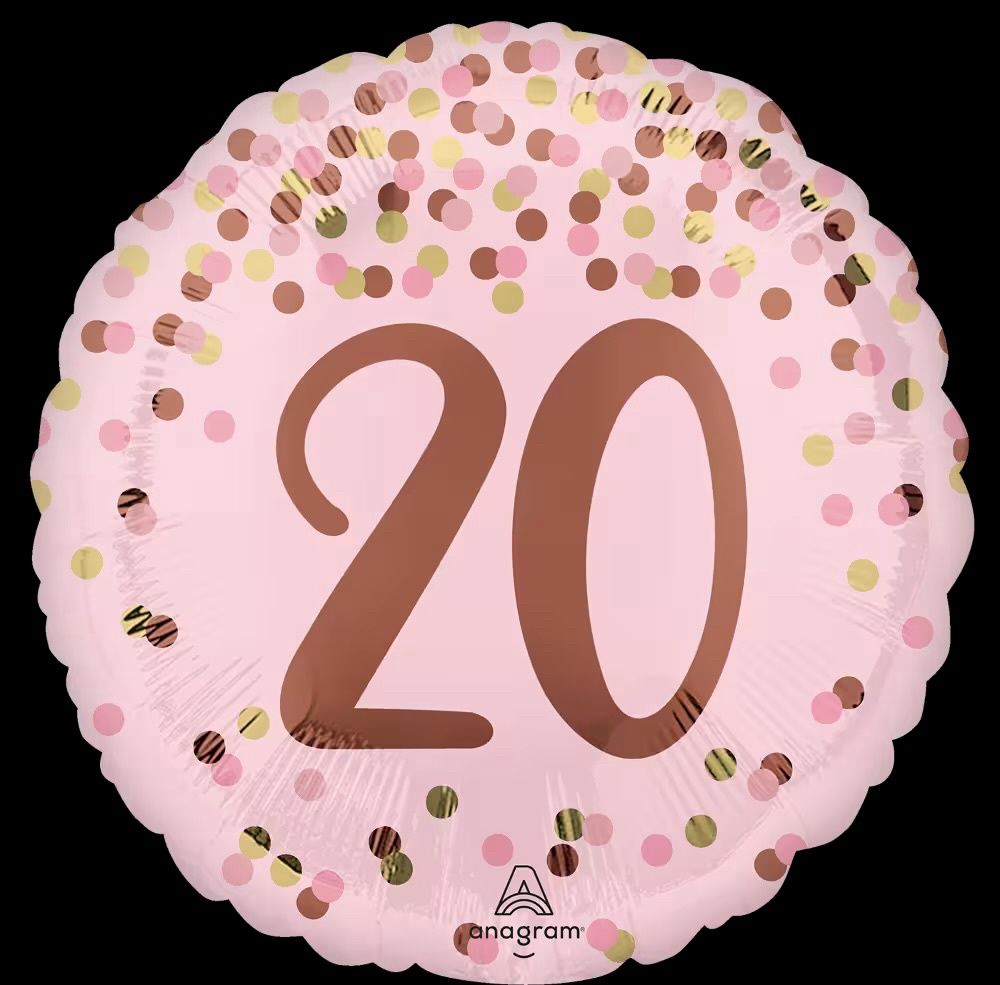 18&quot; PRETTY PINK 20TH BIRTHDAY