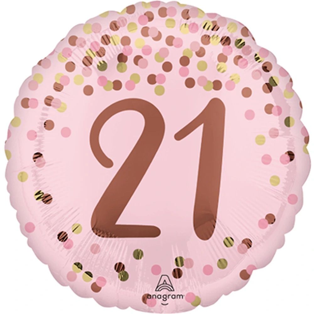 18″ 21st Pretty Pink Birthday Foil Balloon