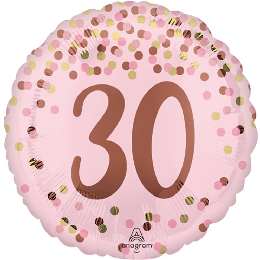 18″ 30th Pretty Pink Foil Balloon
