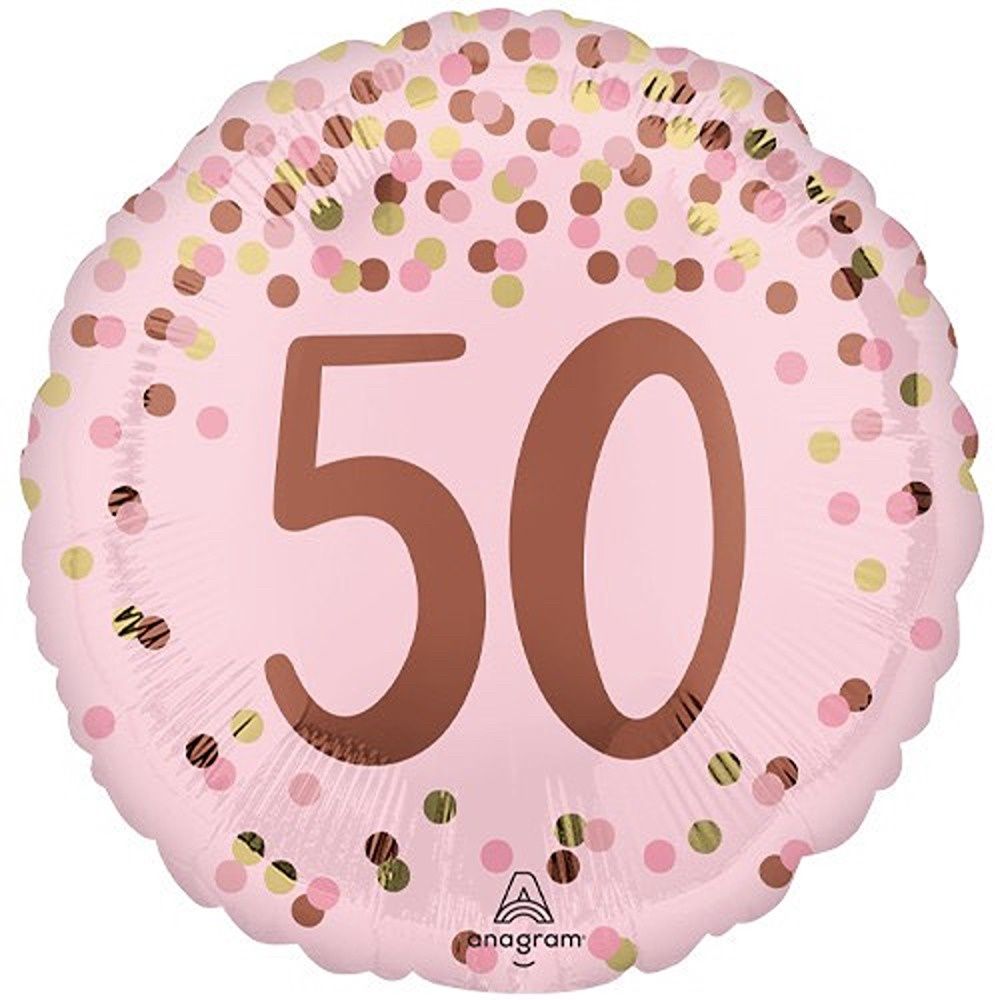 18″ 50th Pretty Pink Foil Balloon