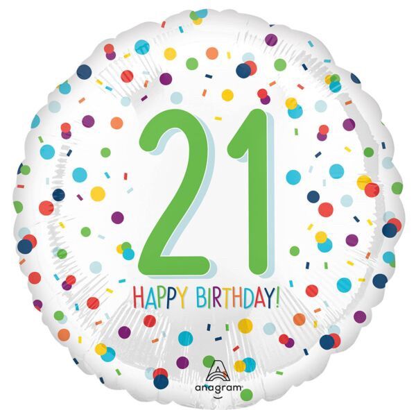 17&quot; Confetti Birthday 21